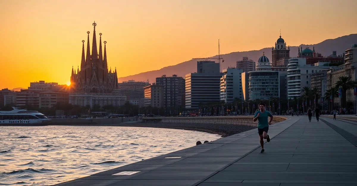 HYROX Barcelona with Mediterranean coastline