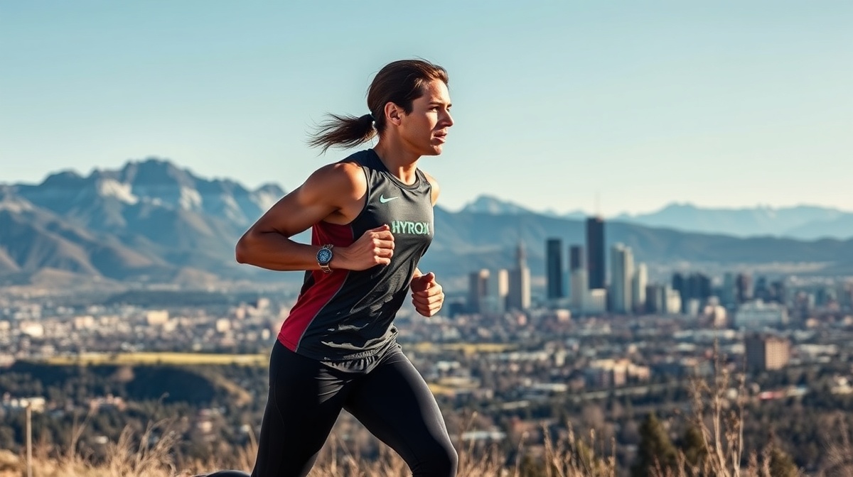 HYROX Denver with Rocky Mountain skyline