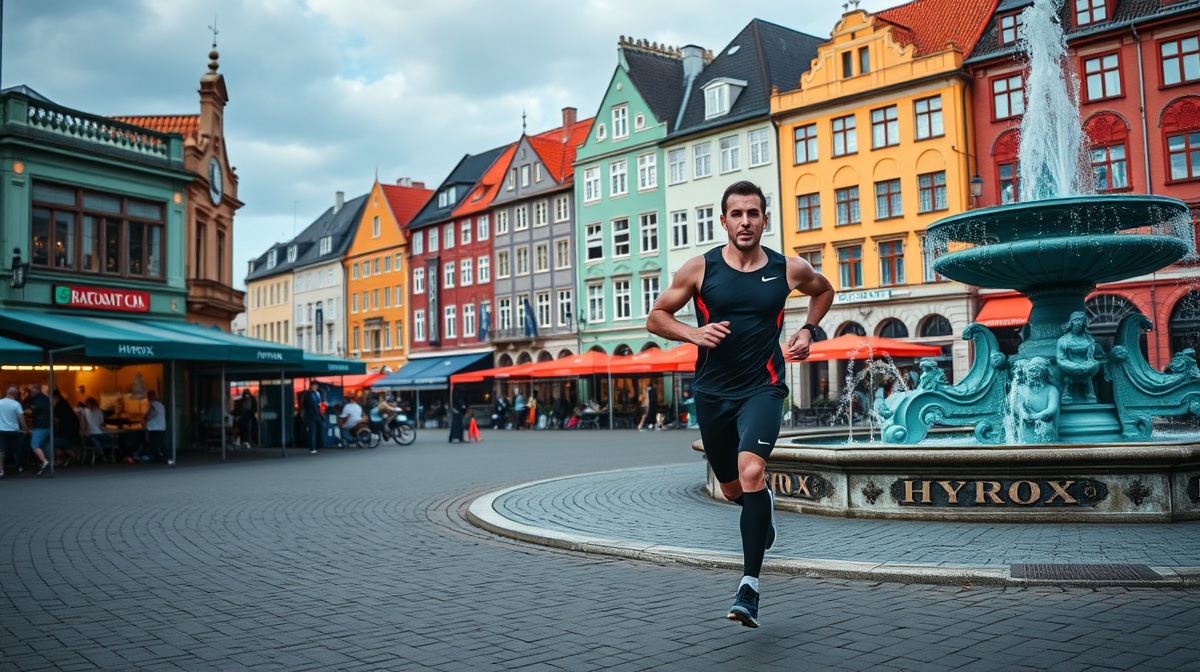 HYROX Gdansk 2026 — Gdansk old town Long Market with colourful facades