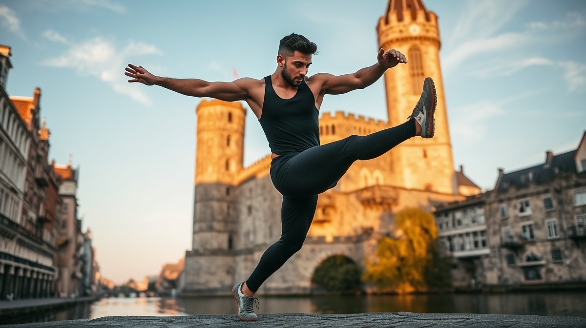 HYROX Gent 2026 — Gent historic city centre with Gravensteen castle and canal