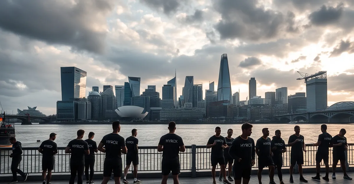 HYROX London skyline with Thames and ExCeL centre