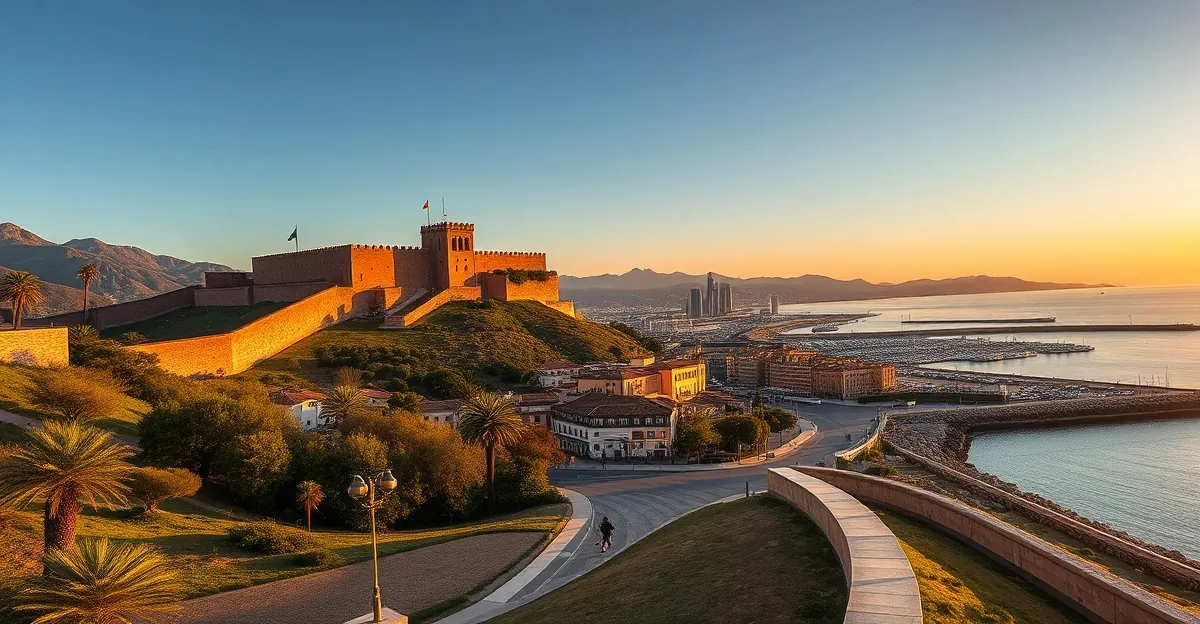 HYROX Malaga 2026 — Malaga port and city skyline with La Alcazaba
