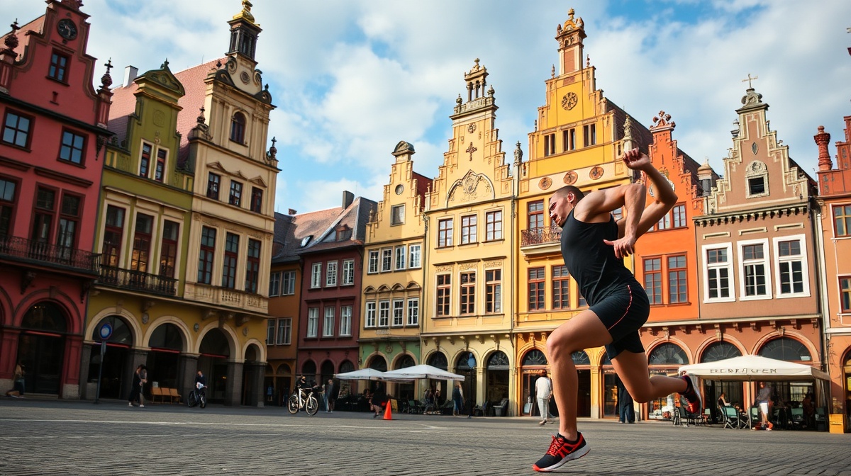 HYROX Poznan 2026 — Poznan Old Market Square with colourful town houses