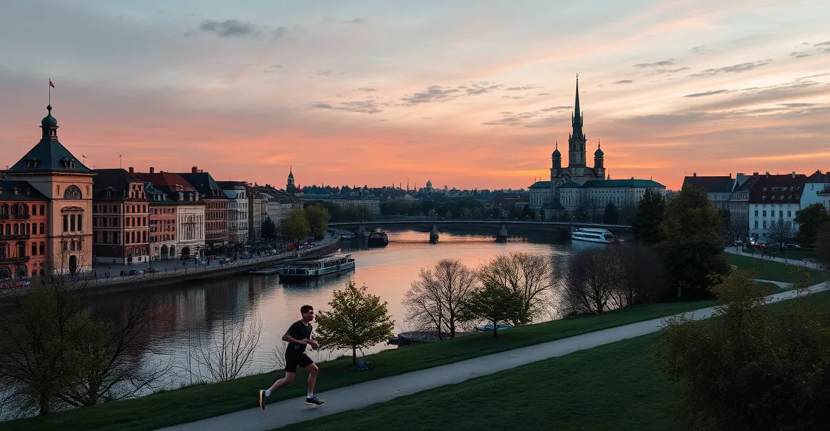 HYROX Riga 2026 — Riga Old Town skyline with Daugava river