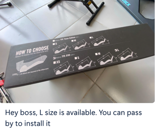 Profile Design clip-on aero bar packaging showing size selection guide — size L selected for 196cm rider