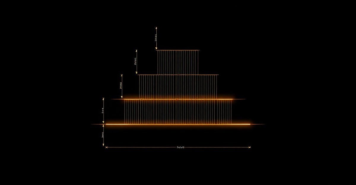 Architectural diagram of a technology executive compensation stack — base, cash bonus, equity, long-term incentives — in pure black with single orange-glow accent