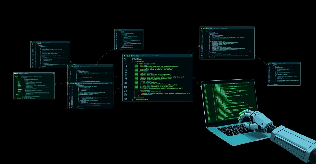 Multiple AI coding assistants compared side by side on ultrawide developer monitor