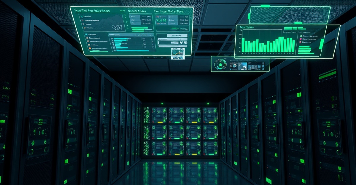 AI-powered SRE monitoring dashboard with server health metrics and incident alerts