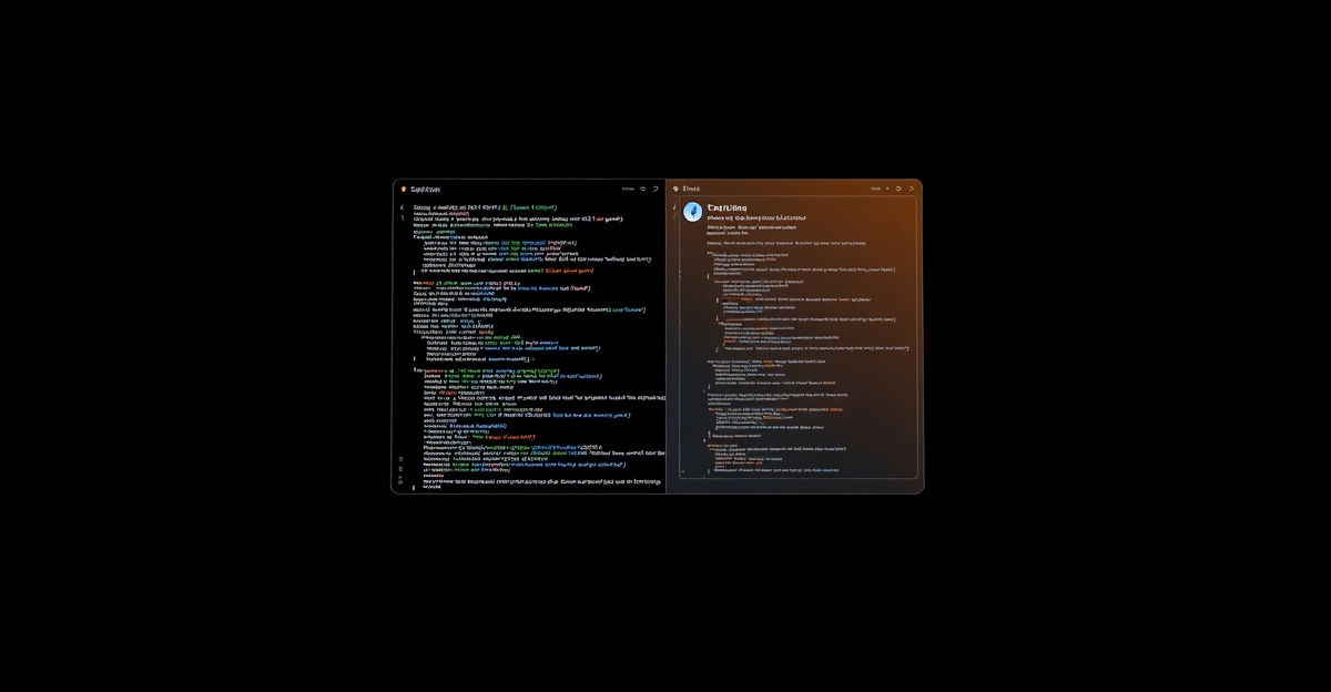 Codex desktop application interface showing code generation alongside UI wireframe elements